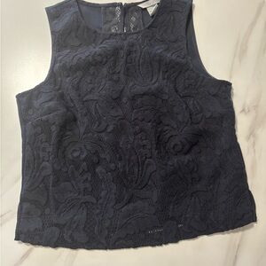 H&M Navy Lace Sleeveless Blouse